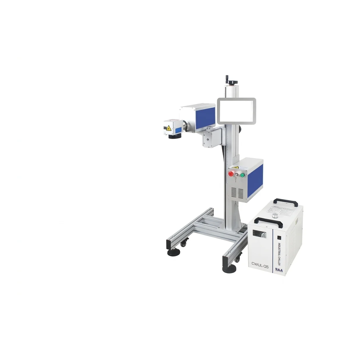 Flying UV laser marker