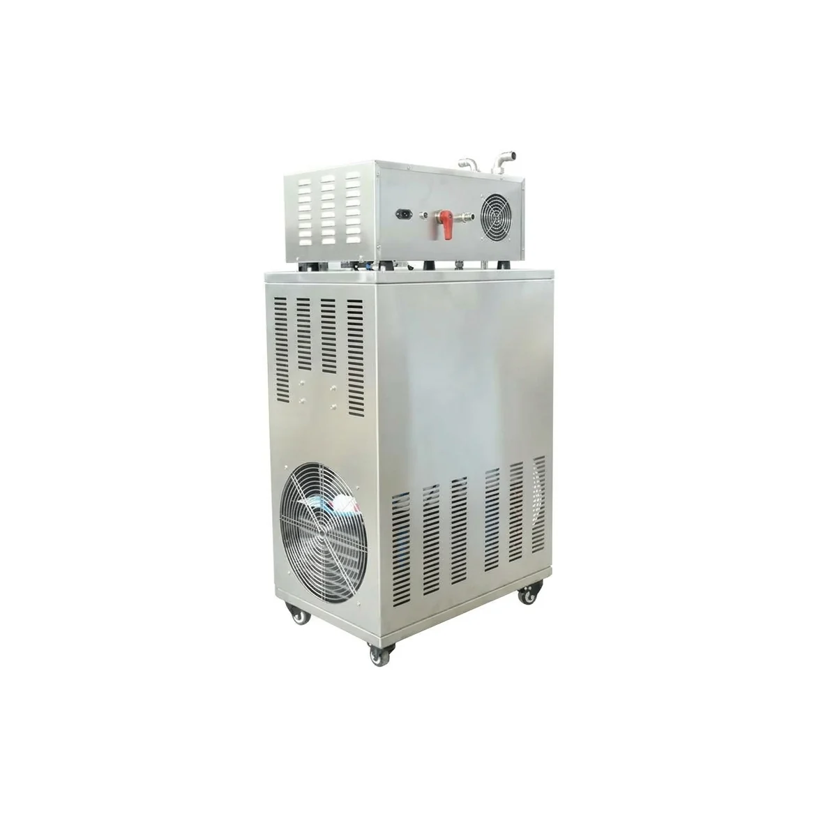 Water-cooled induction foil sealer, side view
