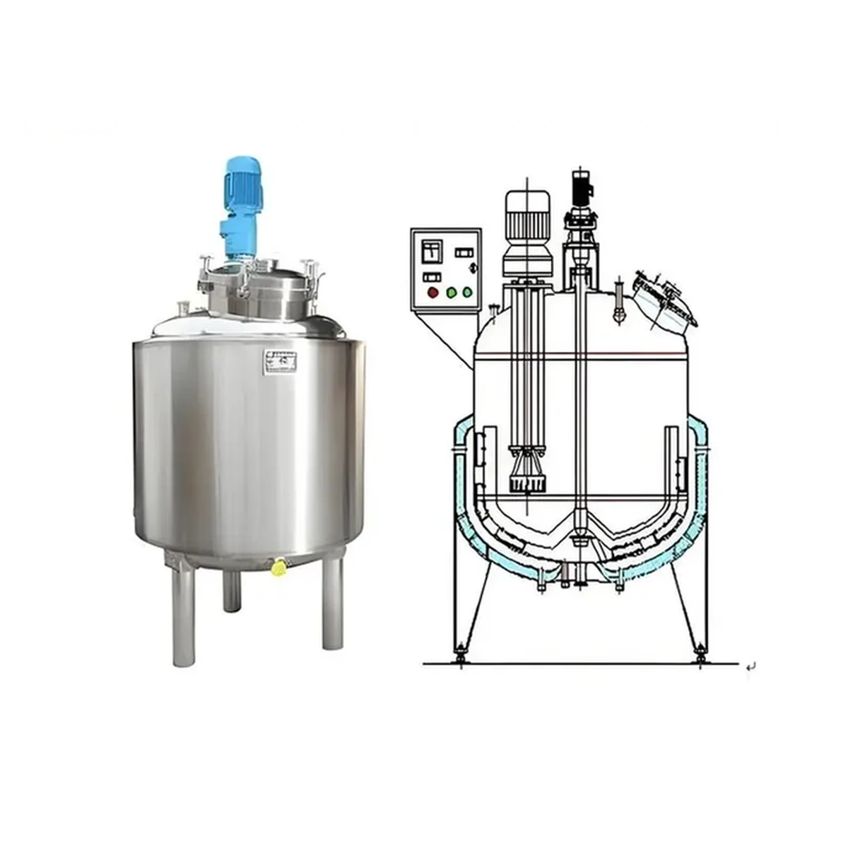 Stainless steel mixing tank, photo and structure diagram
