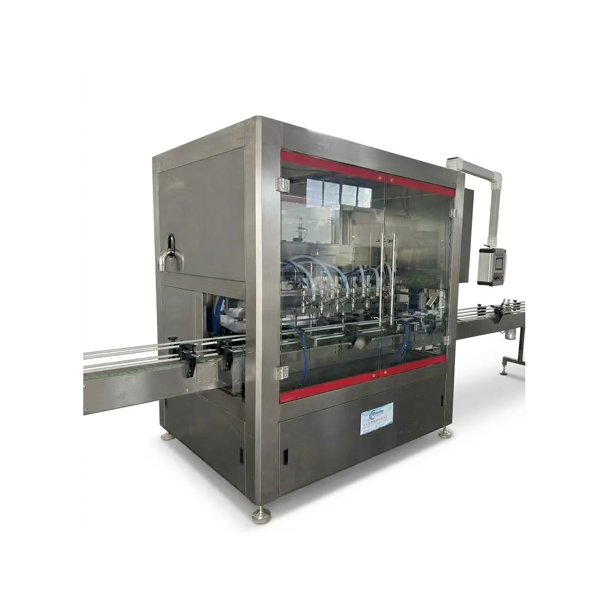 Rotor pump filling machine, front view