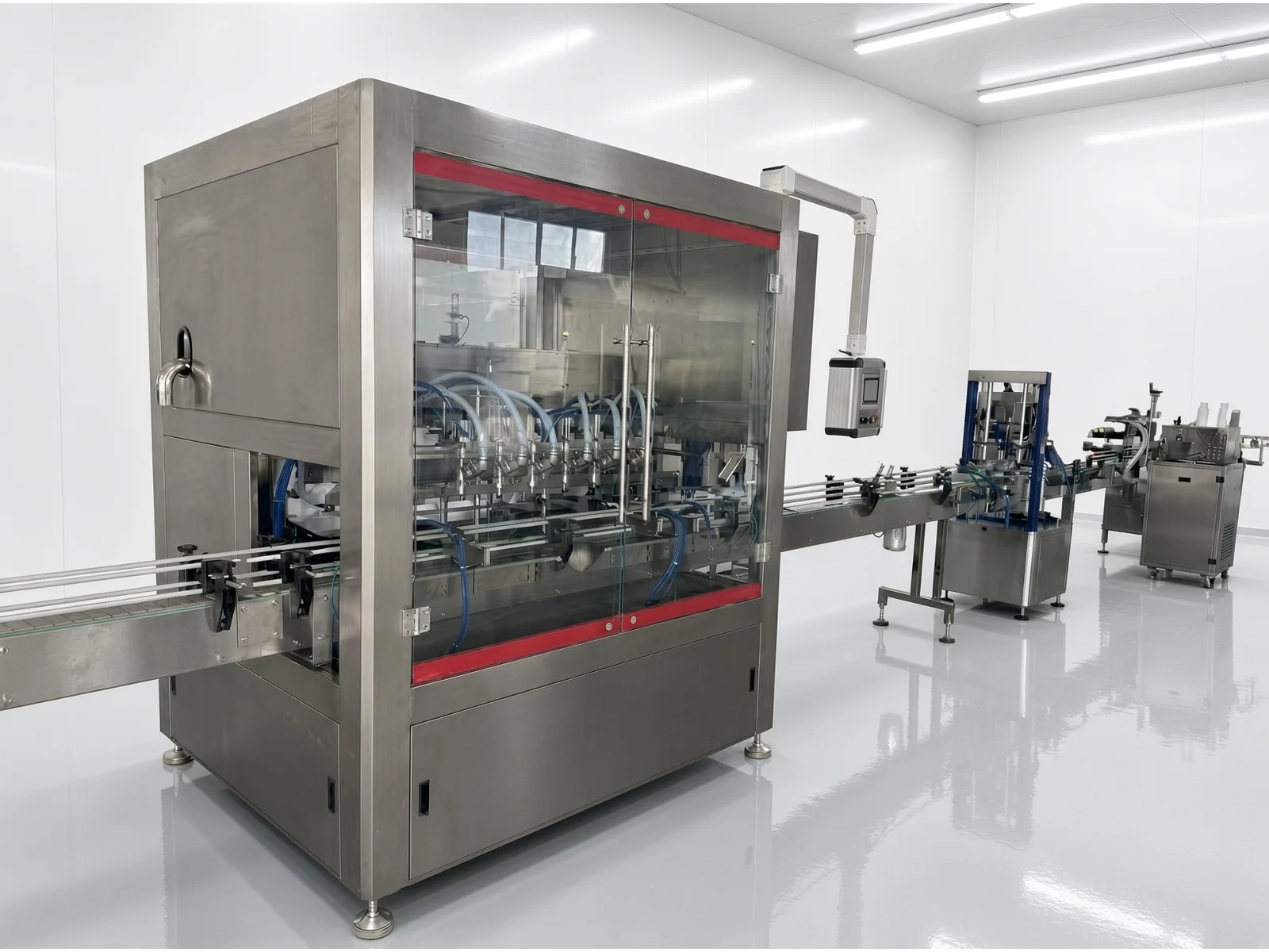 Rotor pump filling machine in workshop